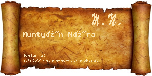Muntyán Nóra névjegykártya