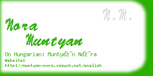 nora muntyan business card